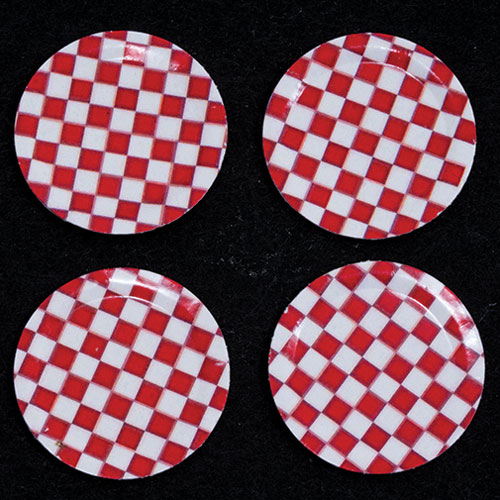 ART220 - Paper Plates, Red Check Pattern, 4 Pack
