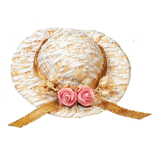 AZB0290 - Straw Hat W/Pink Flower