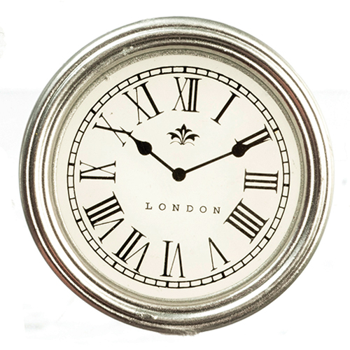 AZB3237 - Lg.Silver/White Clock