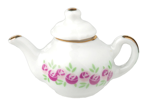 AZB5185 - Teapot, White/Pink, Floral