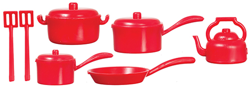 AZG6208 - Kitchenware, Red, 10Pc