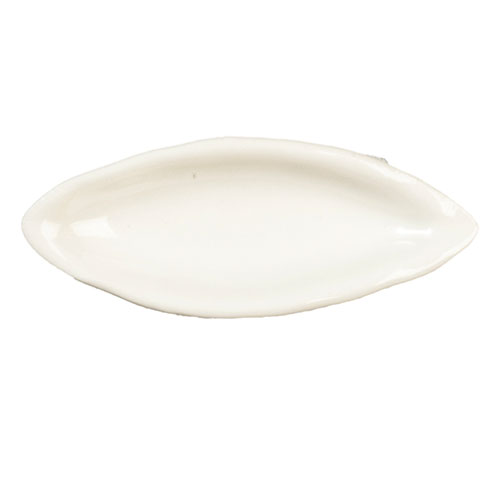 AZG6696 - Oval Ceramic Plate/White
