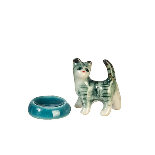 AZG6852 - Cute Cat W/Bowl/Ceramic
