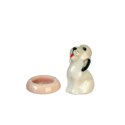 AZG6853 - Cute Puppy W/Bowl/Ceramic
