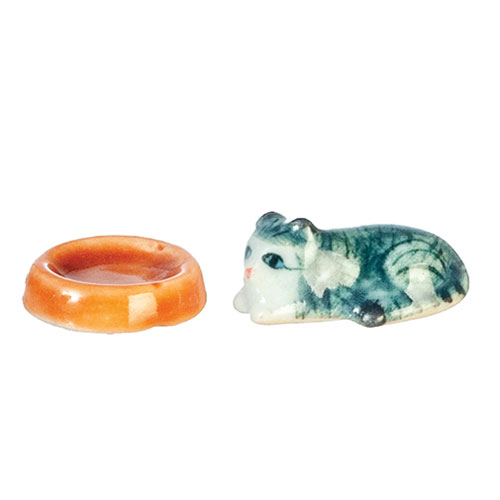AZG6863 - Pet Cat W/Bowl/Ceramic