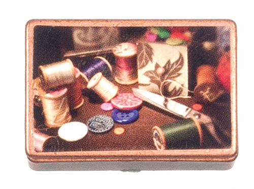 AZG7047 - Antique Sewing Box With Accessories