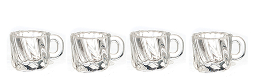 AZG7316 - .Clear Victorian Cups, 4Pc, 1/2 Inch Scale