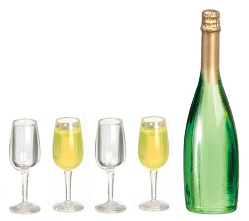AZG7365 - Champagne Bottle/4 Glass
