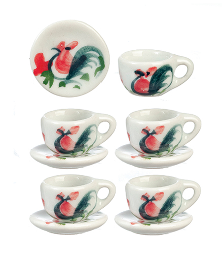 AZG7567 - Ceramic Cups And Saucers, 10 Pieces