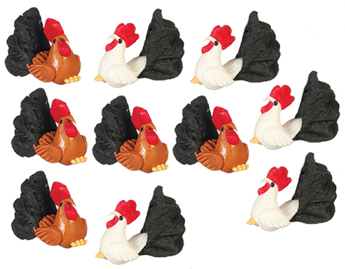 AZG7748 - Miniature Roosters, Set, 10