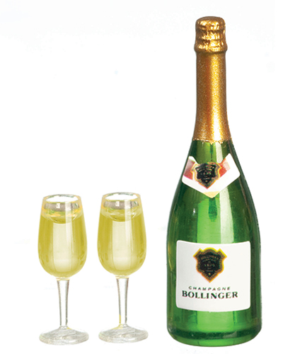 AZG7754 - Champagne Bottle With 2 Glasses