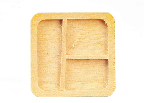 AZG7757 - Wooden Partitioned Tray, Oak