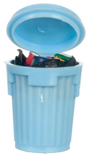 AZG8188 - ..Blue Garbage Can/Filled
