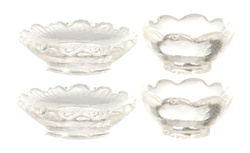 AZG8223 - 2 Clear Bowls And 2 Plates
