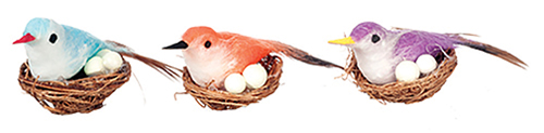 AZG8362 - 3 Birds With Nest/Eggs