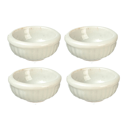AZG8363 - White Ceramic Bowls, 4
