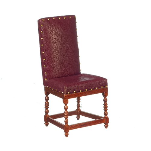 AZJJ06001RWN - Leather Side Chair/Red/Wa