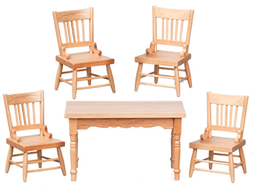AZM0537 - Kitchen Table &amp; Chairs Set/5, Oak/Cb