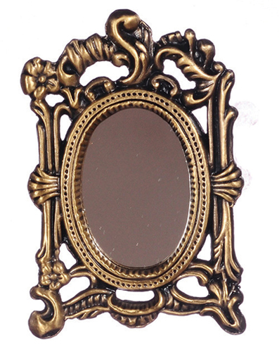 AZS8428 - Floral Antique Brass Mirror