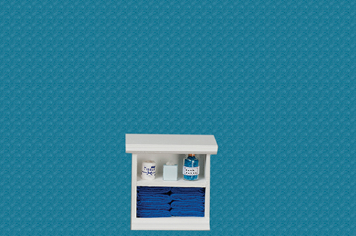 AZSH0017 - Small Bath Cabinet/Dk.Bl.