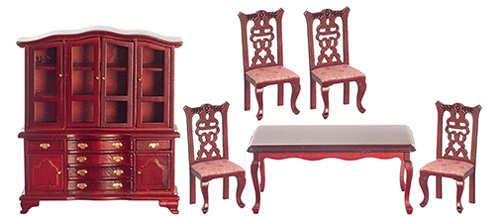 AZT0114 - Discontinued: Dining Room Set, Light Rose, Mahogany, 6 Pieces