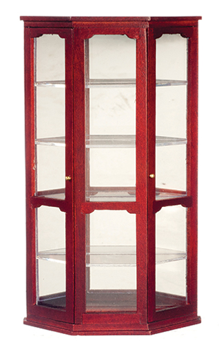 AZT3074 - Curio Cabinet With Mirror, Mahogany