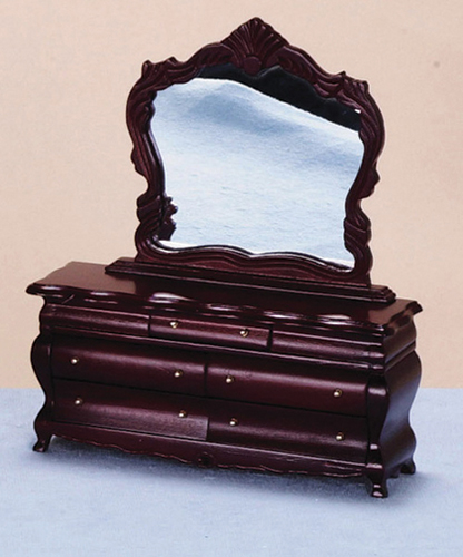 AZT3267 - Discontinued: Fancy Victorian Dresser With Mirror, Mahogany