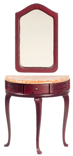 AZT3444 - Demi-Table with Mirror, Mahogany, Cb