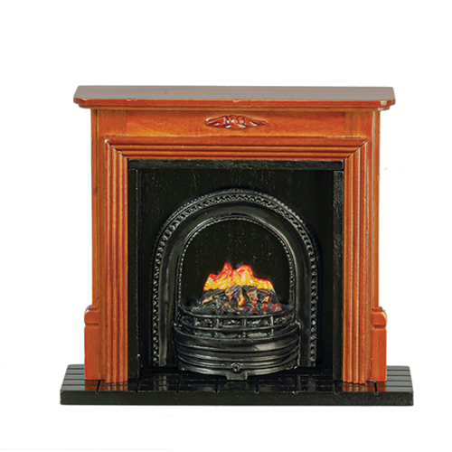 AZT6252 - Fireplace With Insert, Walnut