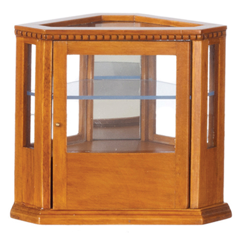 AZT6345 - Corner Display Cabinet, Walnut