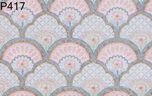 BH417 - Prepasted Wallpaper, 3 Pieces: Blue/Pink Moire