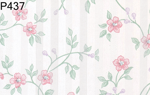BH437 - Prepasted Wallpaper, 3 Pieces: Pink Floral Moire