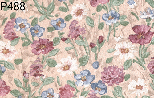 BH488 - Prepasted Wallpaper, 3 Pieces: Wild Flowers On Natural