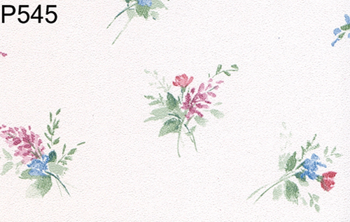 BH545 - Prepasted Wallpaper, 3 Pieces: Mauve Bunch On Pink