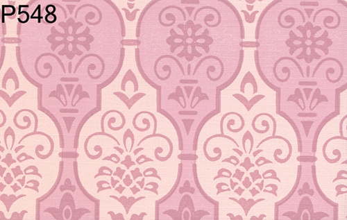 BH548 - Prepasted Wallpaper, 3 Pieces: Pink On Pink Panels