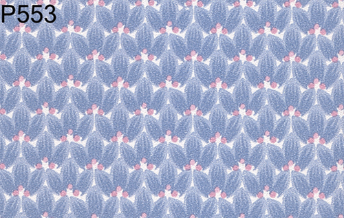 BH553 - Prepasted Wallpaper, 3 Pieces: Berry Ivy Blue On White