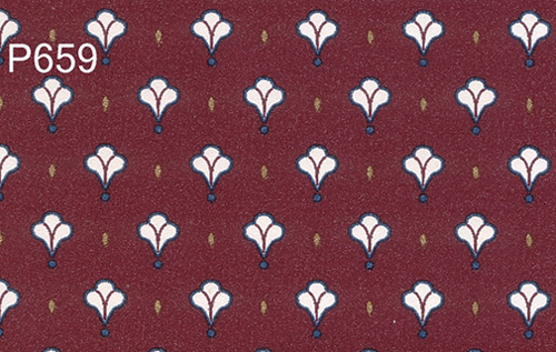 BH659 - Prepasted Wallpaper, 3 Pieces: Shakos On Burgundy