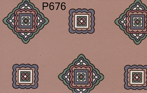 BH676 - Prepasted Wallpaper, 3 Pieces: Squares On Brown