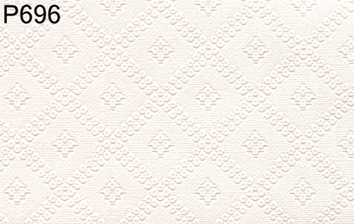 BH696 - Prepasted Wallpaper, 3 Pieces: White Embossed Trellis