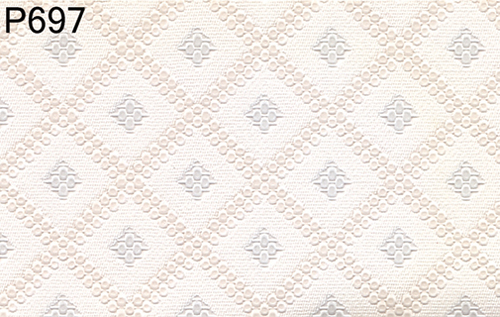 BH697 - Prepasted Wallpaper, 3 Pieces: Ivory/Bl Embossed Trellis