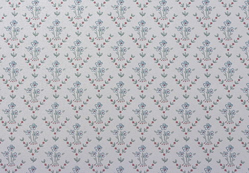 BH705 - Prepasted Wallpaper, 3 Pieces: Blue Flower Garden