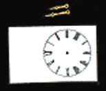 BLD148 - 4-1/2In White Rect. Clock Face with Hands