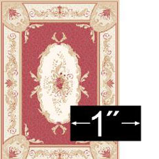 BPRG436 - Rug: Aubusson Red, 1/4 Inch Scale