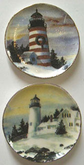 BYBCDD208 - 2 Winter Lighthouse Platters