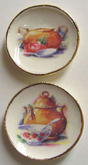 BYBCDD394 - 2 Tan Tea Set Plates