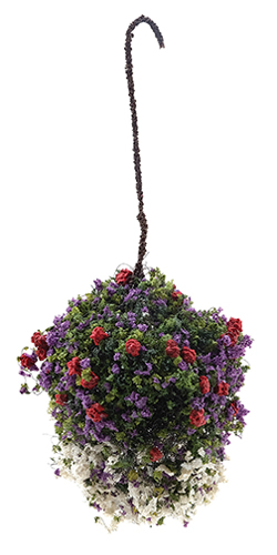 CAHBL18 - Hanging Basket: Red-Purple-White, Large