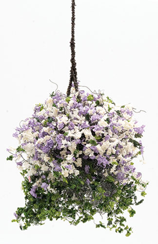 CAHBL30 - Hanging Basket: Lilac and White, Large