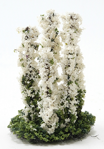 CALSP12 - Larkspur Flower, White, 5Pc