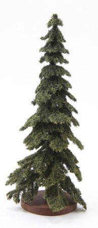 CAST066 - Spruce Tree on Disc Base, 6 Inch Tall, Green