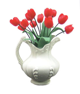 CAR0619 - Red Tulips In Pitcher